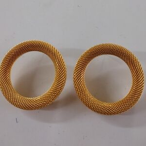 Elegant Vintage Gold Mesh Hoop Earrings